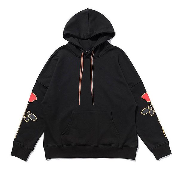 

совершенно новый осень зима мода мужские толстовки с длинным рукавом высокое качество пуловер черная белая буква печать толстовки мужские ди, Black