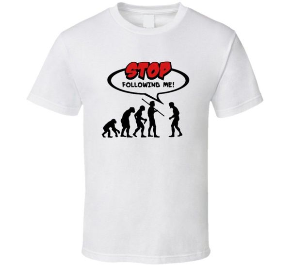 

sport 2019 male selling sfollowing me funny joke charles darwin evolution biology t shirt summer tee shirt
