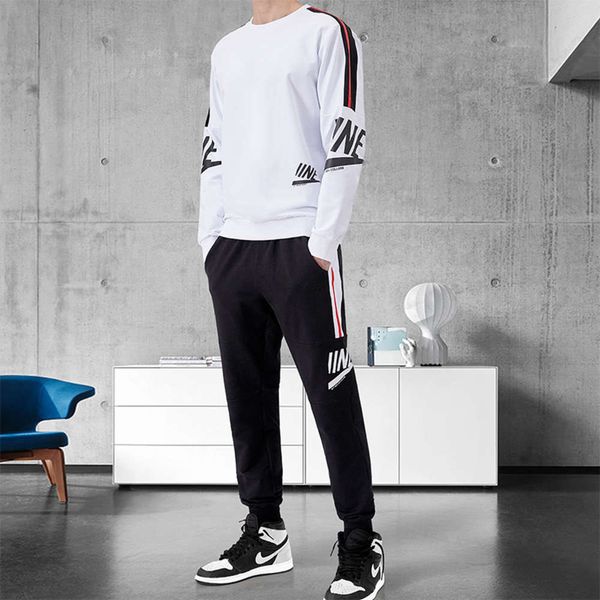 

coat spring and autumn 2020 sweater sports casual fashion clothes pants two piece men's suit, Gray