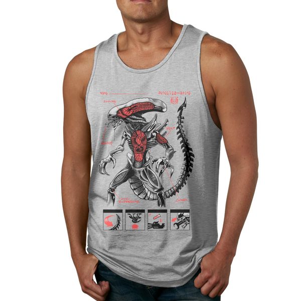 

alien anatomy predator sleeveless tank high-q round collar rock roll pure vest sport hooded sweatshirt hoodie