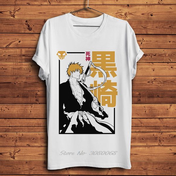 

спорт bleach ичиго смешные аниме футболка men new white casual tshirt homme japan манга мужской streetwear футболки