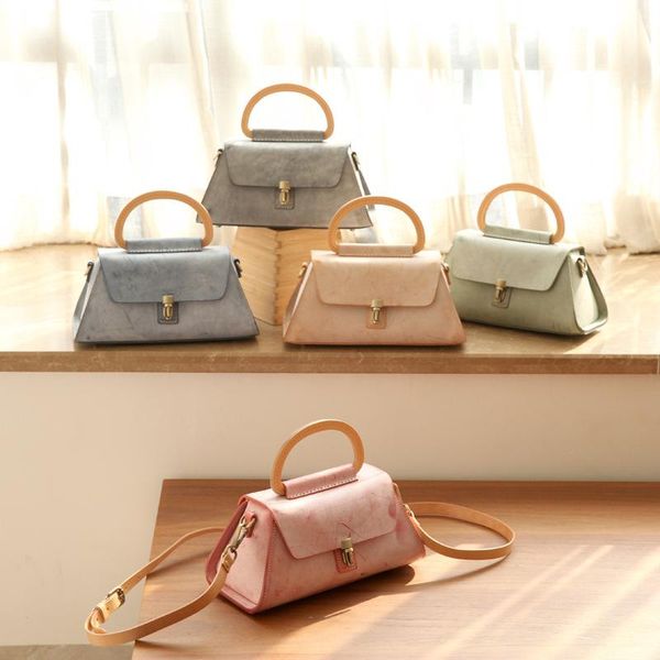 

2020 new female bag handmade bag original fog wax leather handbag female shoulder messenger