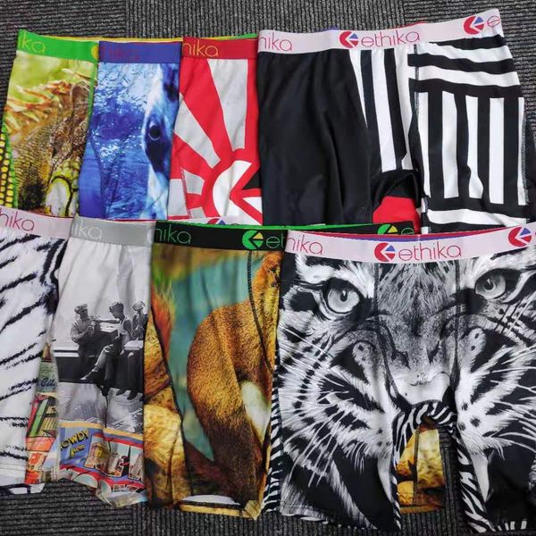

2021 ethika quality men's boxer underwear ethika technology sports quick drying graffiti print boxer shorts women's beach swimming