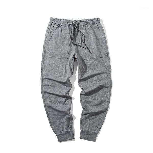 

2019 autumn new mens elastic waist knit pants solid color loose comfortable casual pant pencil pant mens pantalon cozy clothing1, Black