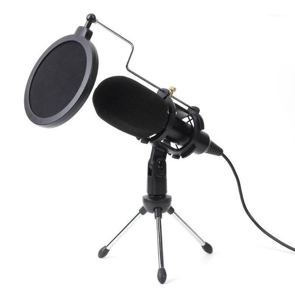 

microphone condenser usb microphone kit mic with folding stand tripod filter sponge for pc game computer microphones1