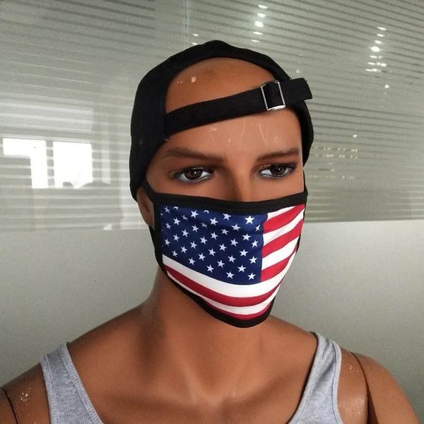 

washable masks reusable face cotton breathable american flag printed dustproof mask zza2145 100pcs