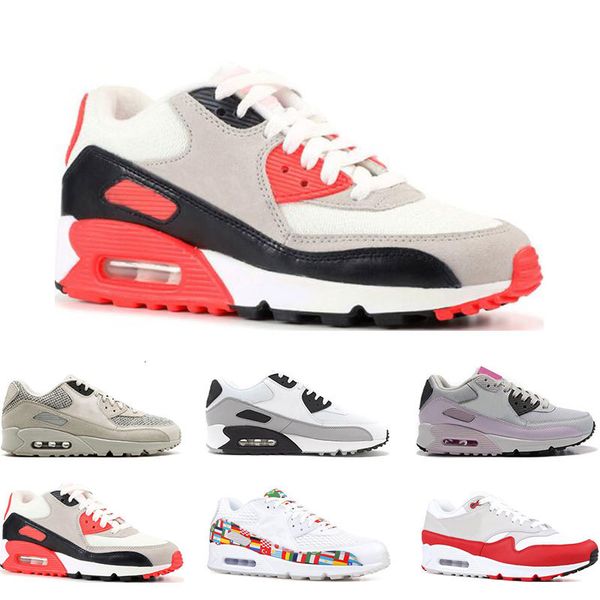 

new running shoes for men infrared international flag pack triple white black essential laser pink bred women sports sneaker size 36-45, White;red