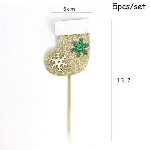 

5pcs merry christmas cake er wedding flag banner cupcake ers birthday party decorations baby shower xmas cake decorating wmtsnr