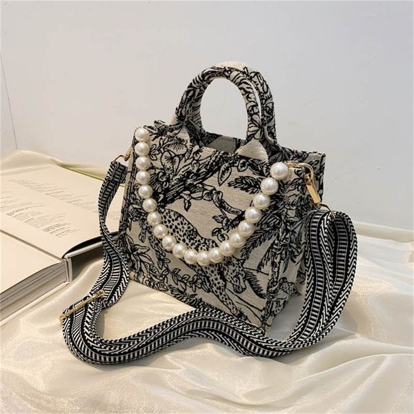 

70% off deals online pearl handbag female summer new fashion high capacity tote bag french design single shoulder messenger