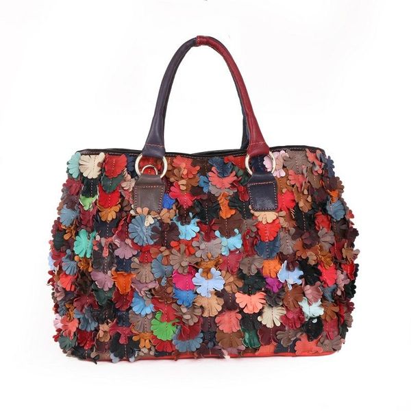 

one shoulder women's bag 2021 new flower stitching color series