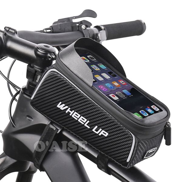 

bike 6.8 inch phone front bag waterproof cycling john frame pack cb07
