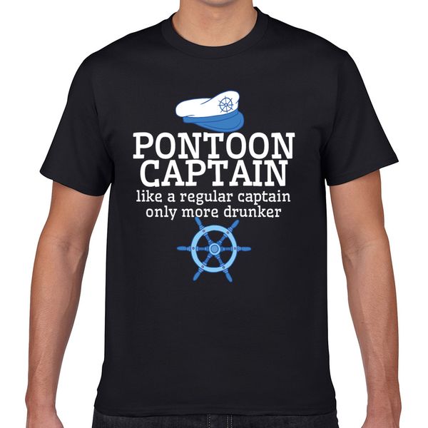 

t shirt men funny pontoon captain sailing boat humorous design black geek custom male tshirt xxxl sport hooded sweatshirt hoodie