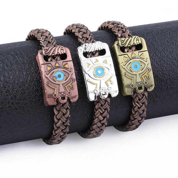 

game the legend of zelda bracelets sheikah slate breath of the wild bangles charm men pulsera jewelry gift1, Black
