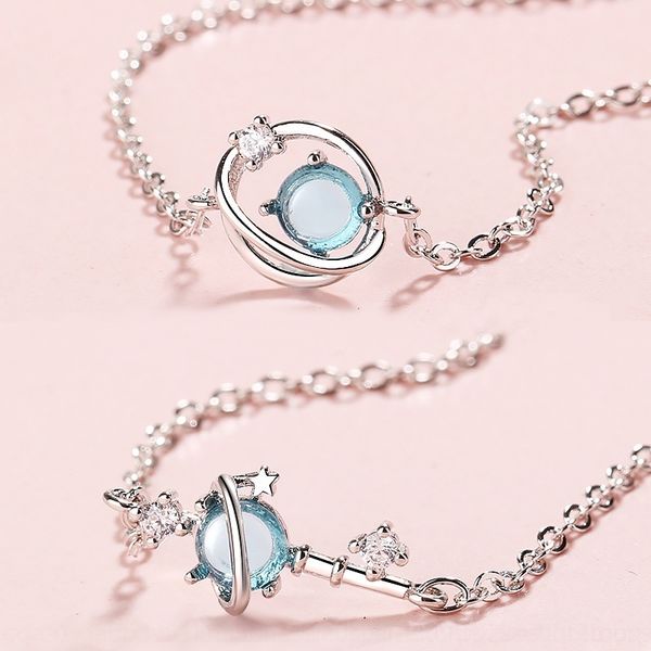 

mswhp fantasy universe star bracelet bracelet girl little fresh girl aurora hand star fashion circle blue jewelry net red accessories laxmp, Golden;silver