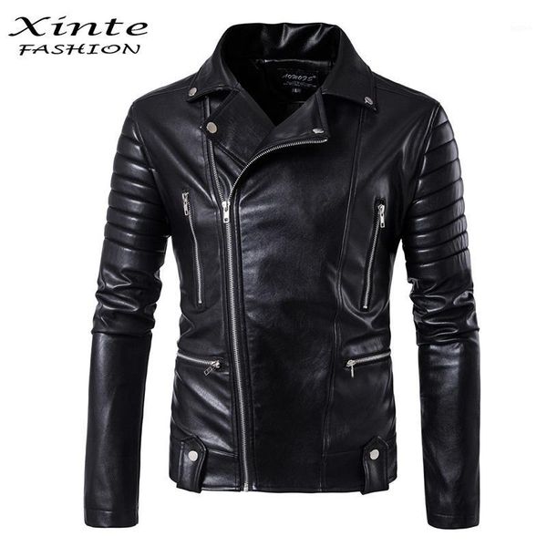 

new men motorcycle jacket outwear zipper black male soft pu leather biker coat -5xl1, Black;brown
