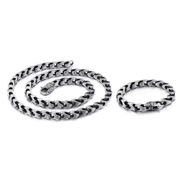 

european and american men's titanium steel chain jewelry fashion trend necklace titanium steel jewelry, Silver