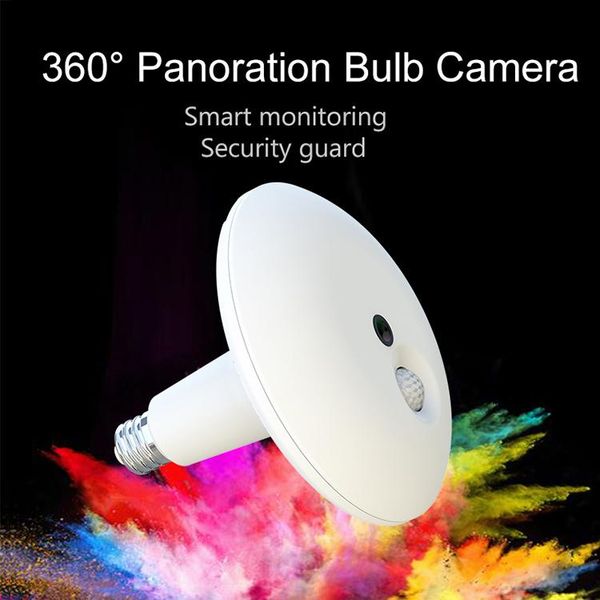 

360 degree panoramic wifi bulb light ip camera night vision smart home security guard hd3.0 mp cctv camera alarm two way audio
