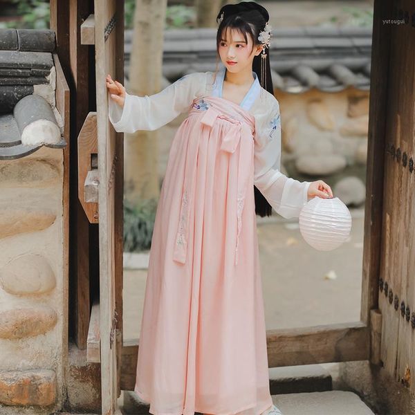 

new women traditional chinese hanfu dress elegant folk dance costume ancient embroidery fairy festival oriental clothing dn60441, Black;red