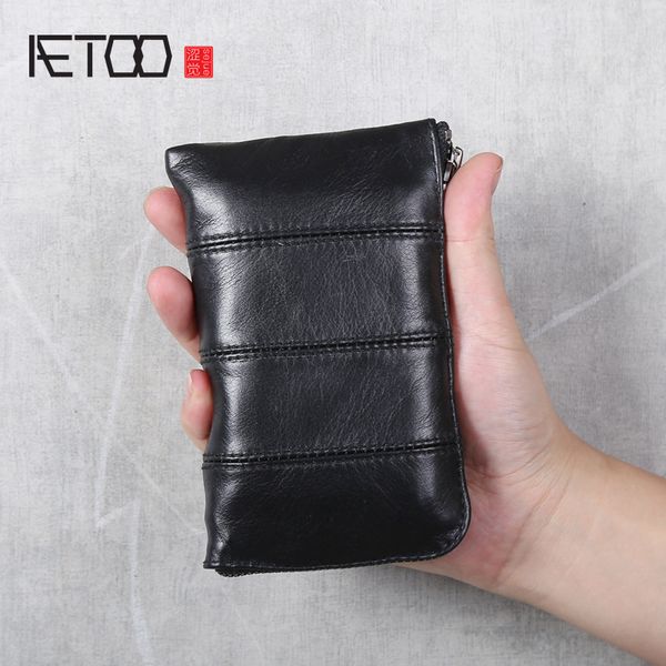 

hbp aetoo head-layer cowhide handmade leather wallet, Red;black