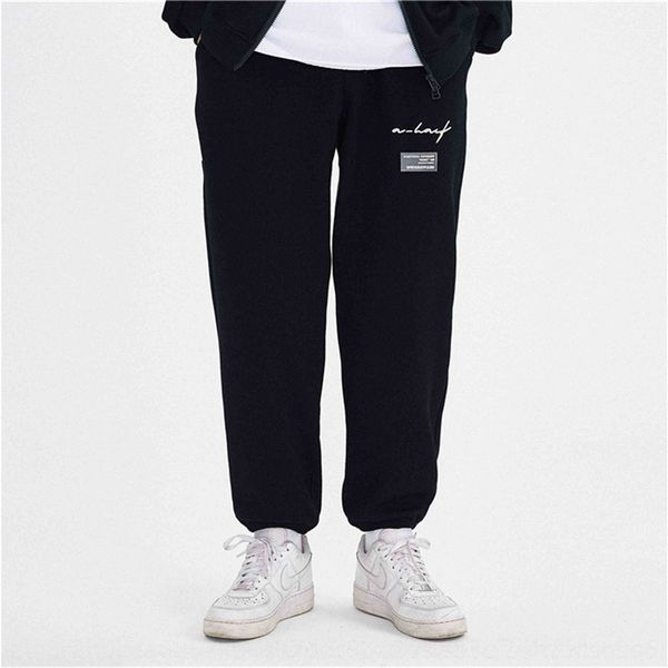 

yq1e6 2020 autumn new tyeo2 embroidered tight casual pants casual pantsmen's loose leggings elastic ankle-length pants trendy brand ins, Blue