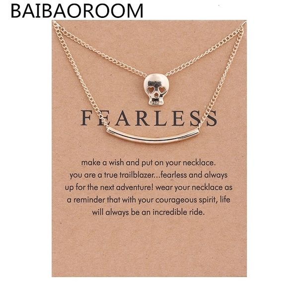 

factoryb3ydplated fearless skull 12pcs alloy billet golden blance clavicle bones pendant short necklace 200929
