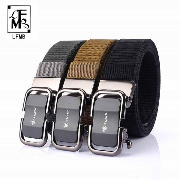 

lfmb]tactical belt nylon belts men's army style jeans belt buckle waist strap outdoor for survival hunting tactical, Black;brown