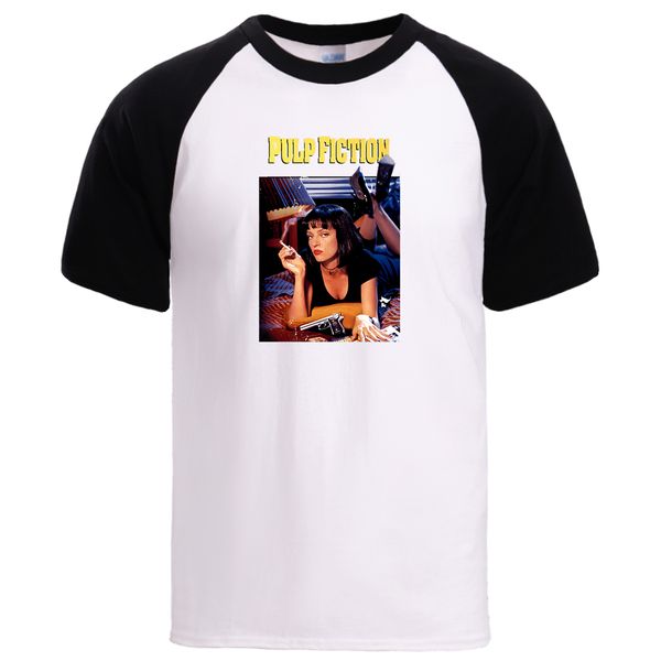 

pulp fiction tshirt cool short sleeve raglan tee causal loose sportswear sell outwear sport hooded sweatshirt hoodie men t shirt