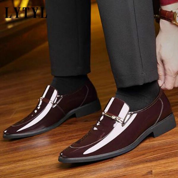 

brand men oxford men leather dress shoes fashion business shoes dress pointed wedding a1-139, Black