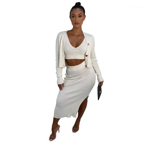 

casual sets 3 pce set birthday outfits skirt and set three piece sets womens fashion autumn winter slim women clothing1, Gray