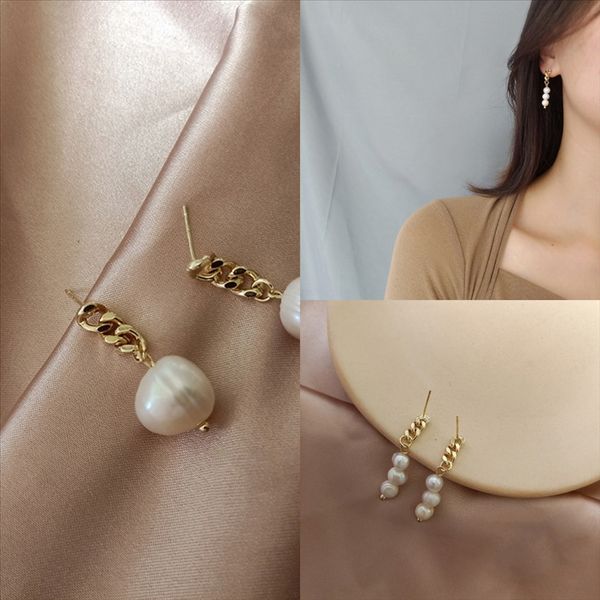 

jfe aomu korean fashion rhinestone paperclip earring fashion stud for earring women metal geometric charm flower stud earrings, Golden