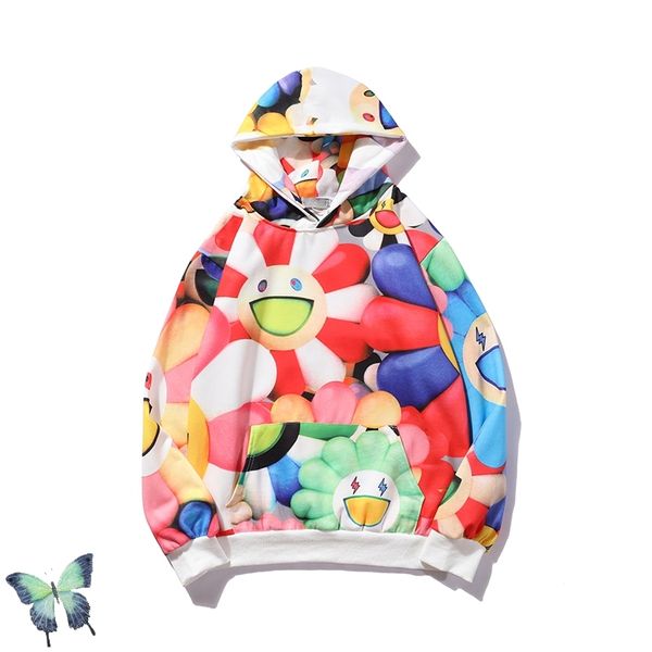 

2021 new x joint sun flower hoody men women j balvin smiley sunflower print sweater n4ul, Black