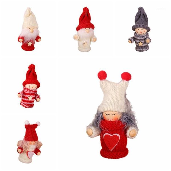 

christmas decorations snowman pendant creative wooden yarn old boy girl little doll tree accessories pendant1