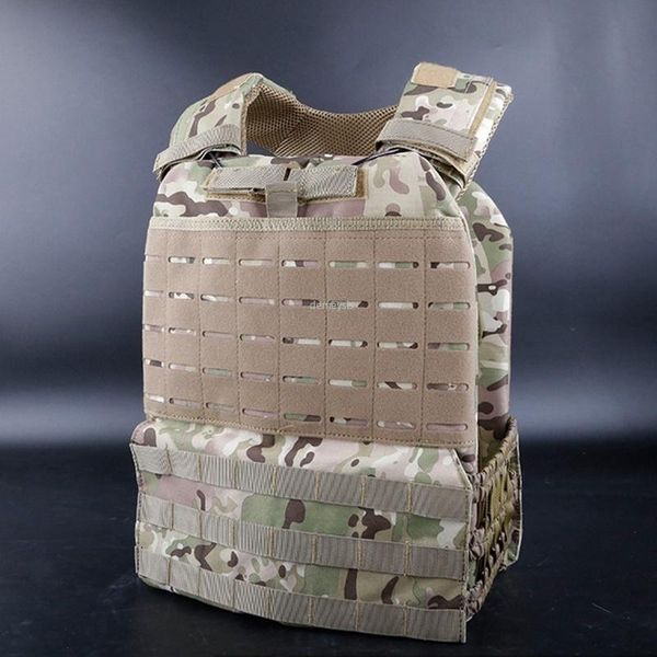 

hunting jackets 900d oxford cloth tactical molle vests quick release large pouch shooting vest outdoor paintball, Camo;black