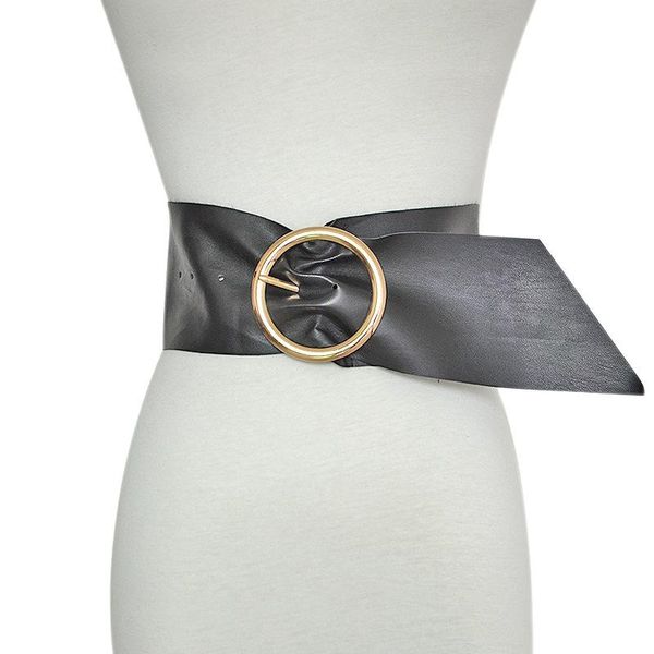 

2020 новая весна лето pu кожа красный черный большой пряжка личность длинный широкий пояс женщины моды tide все матча, Black;brown