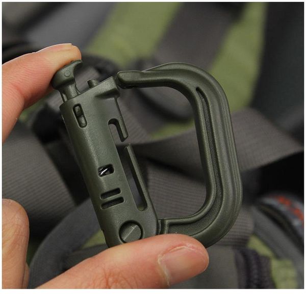 

20pcs plastic carabiner army d-ring hook molle webbing backpack buckle clip snap safe lock camping hiking climb outdo qyluod