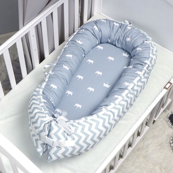

qwz new 80*50cm baby nest bed portable crib travel bed infant toddler cotton cradle for newborn baby bed bassinet bumper 1023