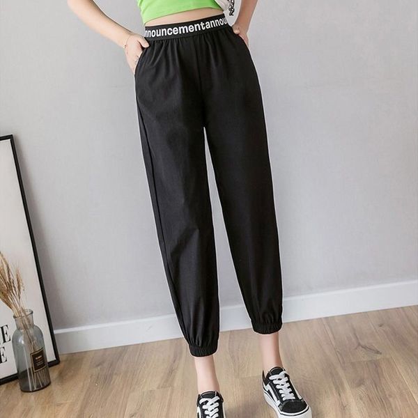 

harajuku joggers wide leg sweatpants trousers women plus size high waist harem pants streetwear korean casual pant femme 201031, Black;white