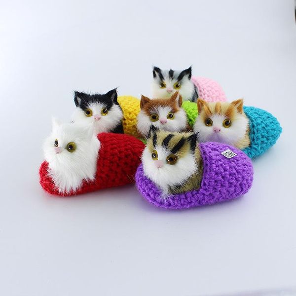 

super cute simulation sounding shoe kittens cats plush toy kids appease stuffed cat doll send his girlfriend christmas birthday gifts