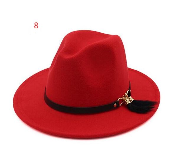 

new fashion hats for men women elegant fashion solid felt fedora hats band wide flat brim cap jazz hat stylish trilby panama caps, Blue;gray