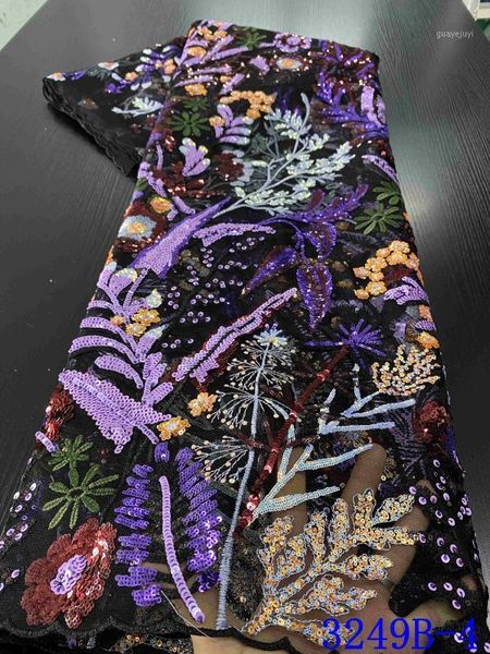 

2020 sequin lace fabric mesh african embroidery sequence nigerian french party latest tulle amy3249b1, Pink;blue