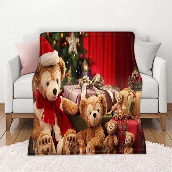 

christmas blanket winter warm decorative sofa living room rest bed to sleep flannel printed pattern home blanket