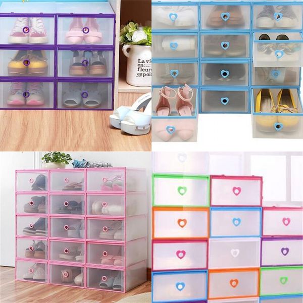 

plastic frame shoe storage box peach heart style transparent drawer organizer case man woman plastic shoes rack 5rm2 l1