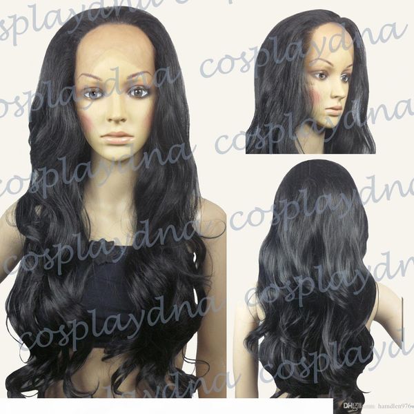 

gt;&gt;&gt;heat resistant lace front black curly long cosplay full wigs, Black;brown