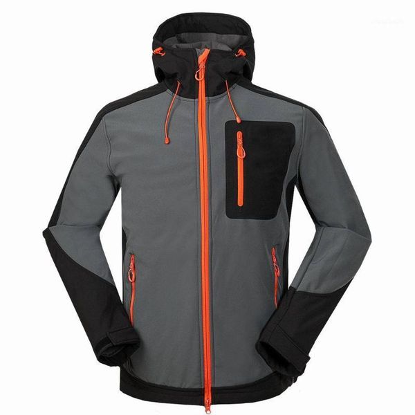 

outdoor jackets&hoodies light version of men's camping mountaineering sports jacket composite velvet soft shell jacket1, Blue;black