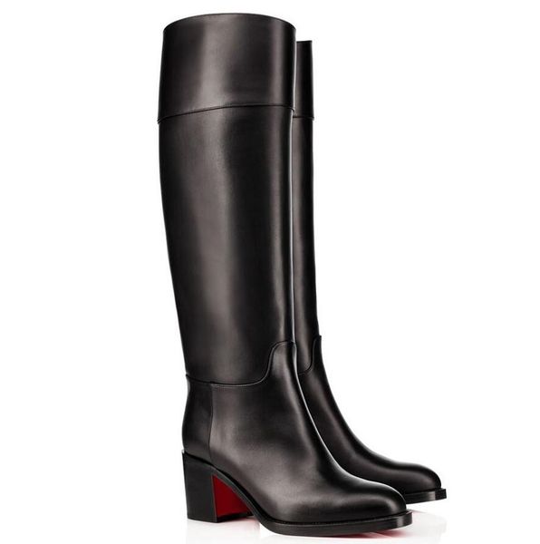 

winter fashion designer red bottom boots karitube tall boots women booty round toe ankle boots lady booty party dress combat booties, Black