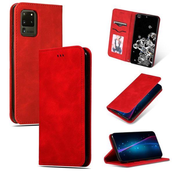 

for galaxy s20 ultra retro skin feel business magnetic horizontal flip leather case