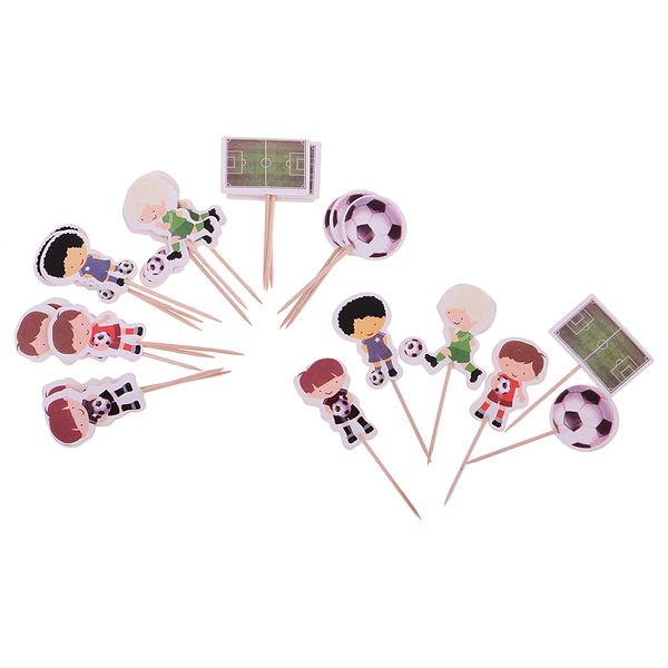 

24 pieces football boy cupcake picks cake ers party favors decoration