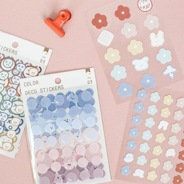 

kawaii cute colored paper stickers cute heart diy glue stickers children gift scrapbook diary decoration student stationery bbypmj