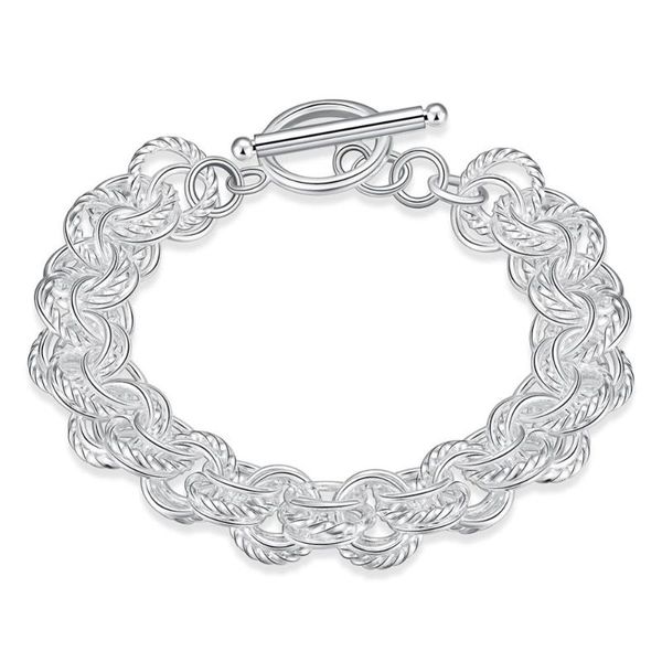 

silver color personality hollowed circles bracelet, Black