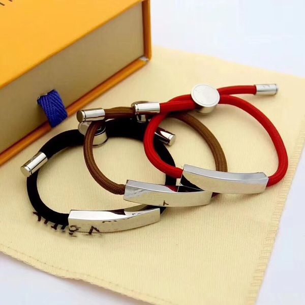 

brand fabric bracelet women cotton jewelry letter handmade bracelet bangle tassel lace-up bracelet for gift, Black